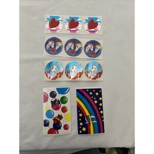 Lot of 11 Vintage Lisa Frank Horses Unicorn Hearts Bears 2 Plug Stickers USA NEW